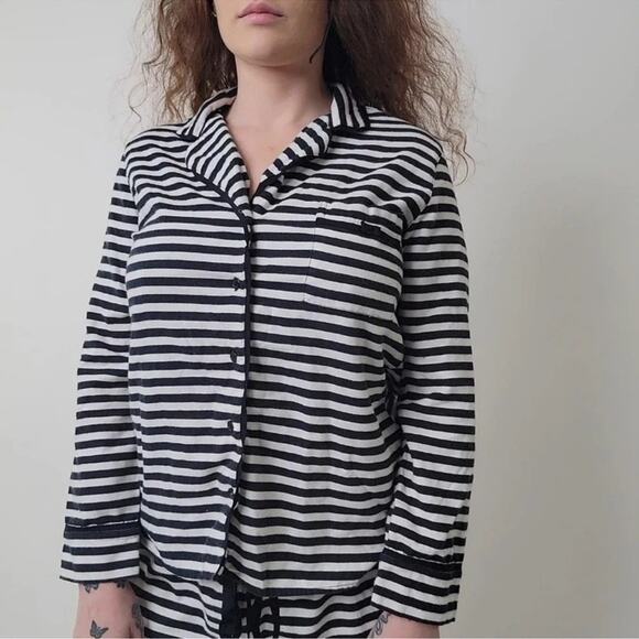 kate spade Black and White Striped Button Up Shirt - Picture 6 of 9